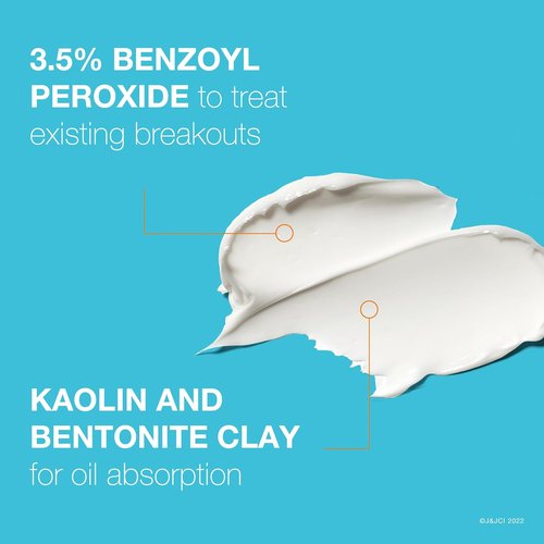 Neutrogena Clear Pore 2-in-1 Facial Cleanser & Face Mask - Acne Treatment with Kaolin & Benzoyl Peroxide, 4.2 fl. oz, 3 Pack
