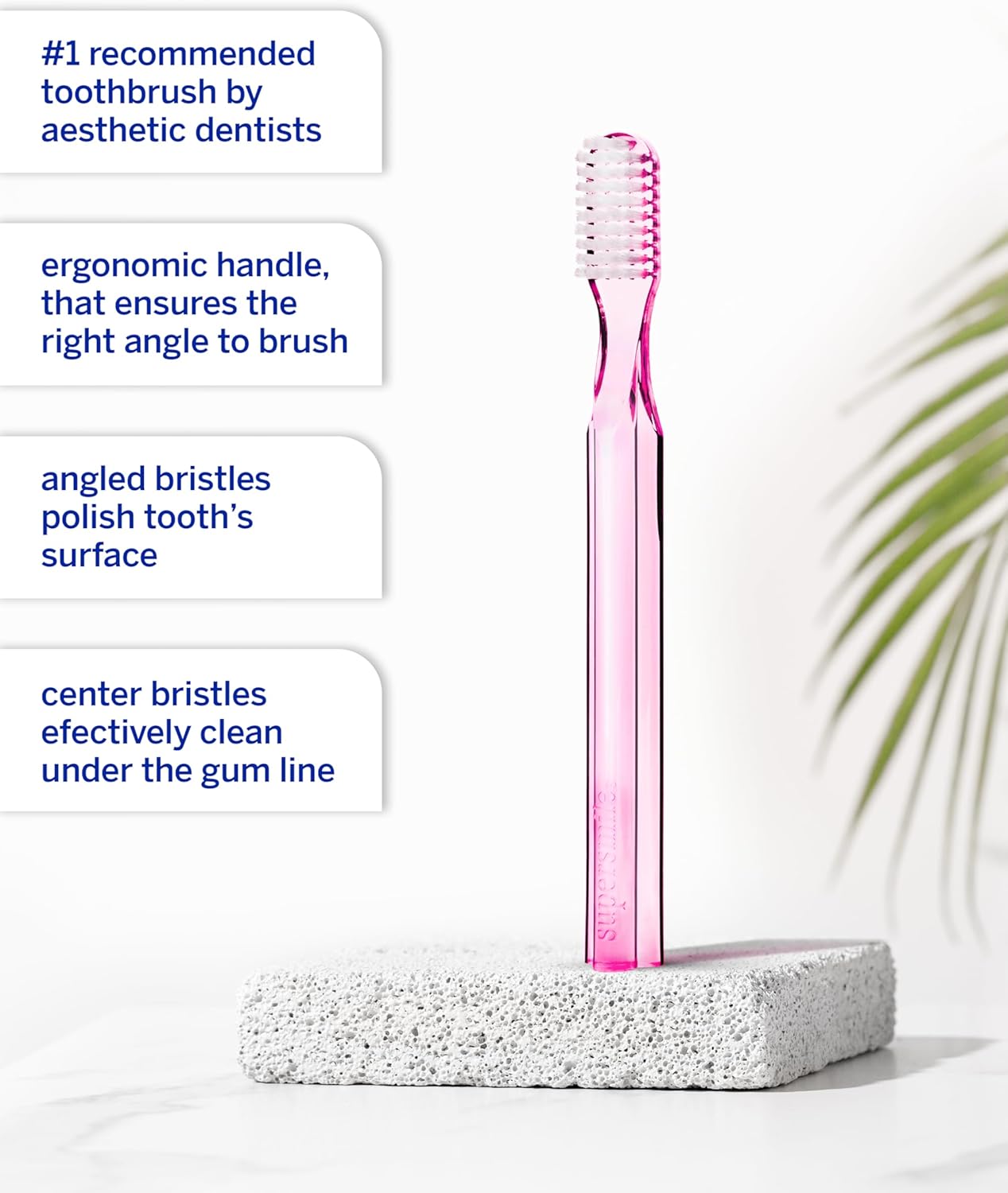 Supersmile 45° Patented Toothbrush - Innovative Design for Effective Cleaning | Pink, 2 Count