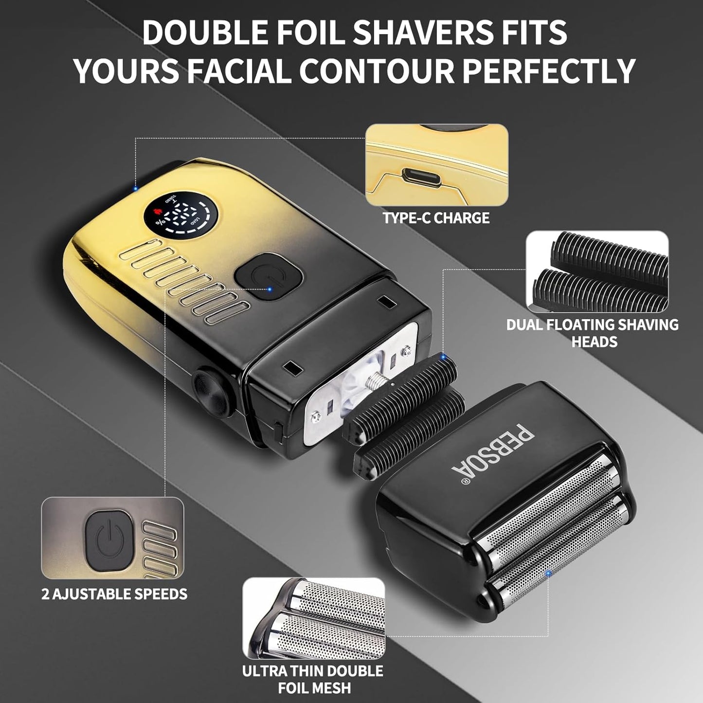 Skiennix Hair Clippers for Men - Cordless Grooming Set with LED Display & 4 Essential Tools