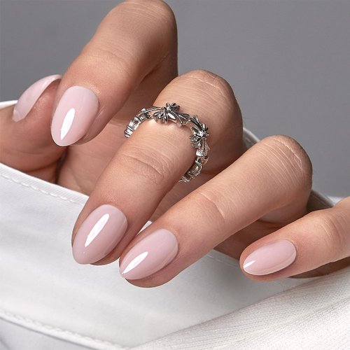 CurvLife Press On Nails – 30Pcs Soft Gel Almond Fake Nails, Reusable Glue On Nail Kit with Adhesive Tabs, Natural Fit & Salon-Quality for Women & Girls (Blush Veil)