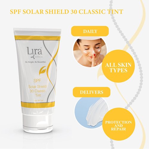 Lira Clinical Solar Shield 30 - Classic Tint Sunscreen | 2oz (60ml) for Superior UV Protection