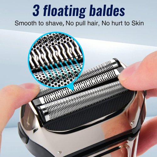 PRITECH Electric Razor for Men - Waterproof Foil Shaver with Beard Trimmer | Cordless Rechargeable, LED Display