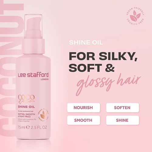 Lee Stafford Shine Hair Oil - Nourishing Anti-Frizz Styling Oil for Dry Hair | Coco Loco, 1.7 Fl Oz