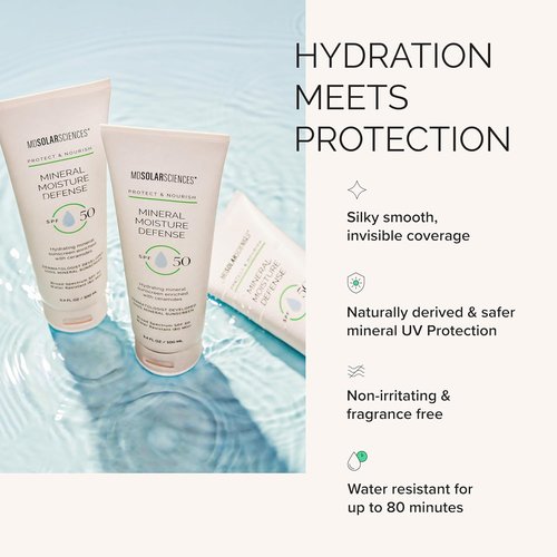 MDSolarSciences Mineral Moisture Defense SPF 50 Sunscreen - Hydrating Protection for Body & Face