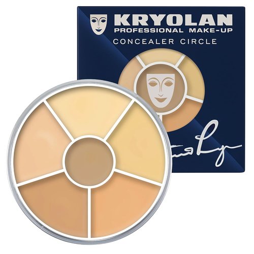 Kryolan Concealer Circle - Full Coverage 6-Color Cream Palette | Dark Circle & Blemish Corrector