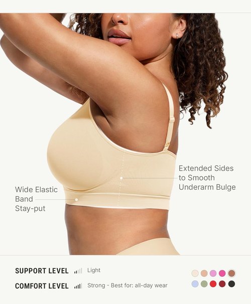 FeelinGirl Bralettes for Women - Comfortable Seamless Bras with Support | No Underwire Design