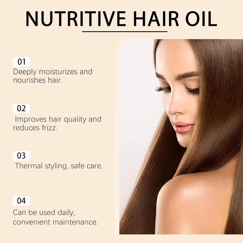 Hair Gloss Oil, Anti-Frizz Glaze Drops - Hair Treatment Oil for Smooth Shiny Hair, Hydrating Nourishing Serum for Frizz Damaged Dry Hair, Daily Use at Home Salon Hair Care (1.69floz, 1pc)