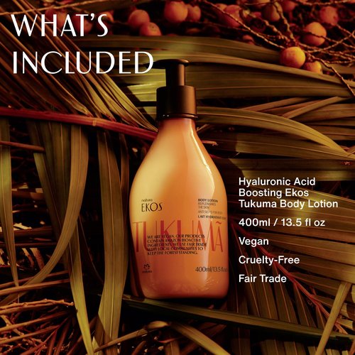 Natura Tukumã Body Care Bundle | Hyaluronic Acid Lotion, Biphase Shower Oil & Hand Cream - Deep Hydration & Improved Elasticity