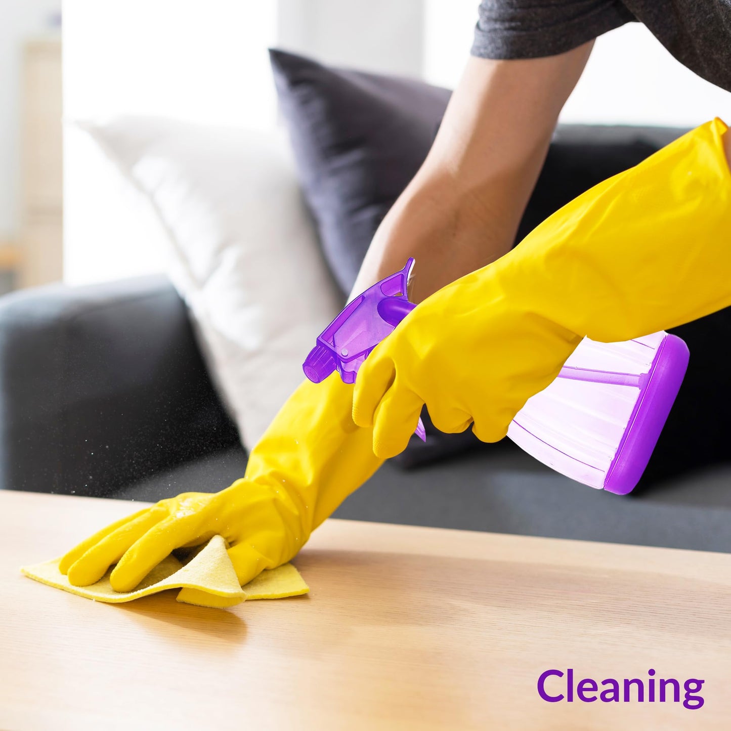 DilaBee Spray Bottles (12 Oz) Water Spray Bottle for Hair, Plants, Cleaning Solutions, Cooking, BBQ, Squirt Bottle for Cats - Empty Spray Bottles - BPA-Free - Multicolor (Purple, 1 Pack)