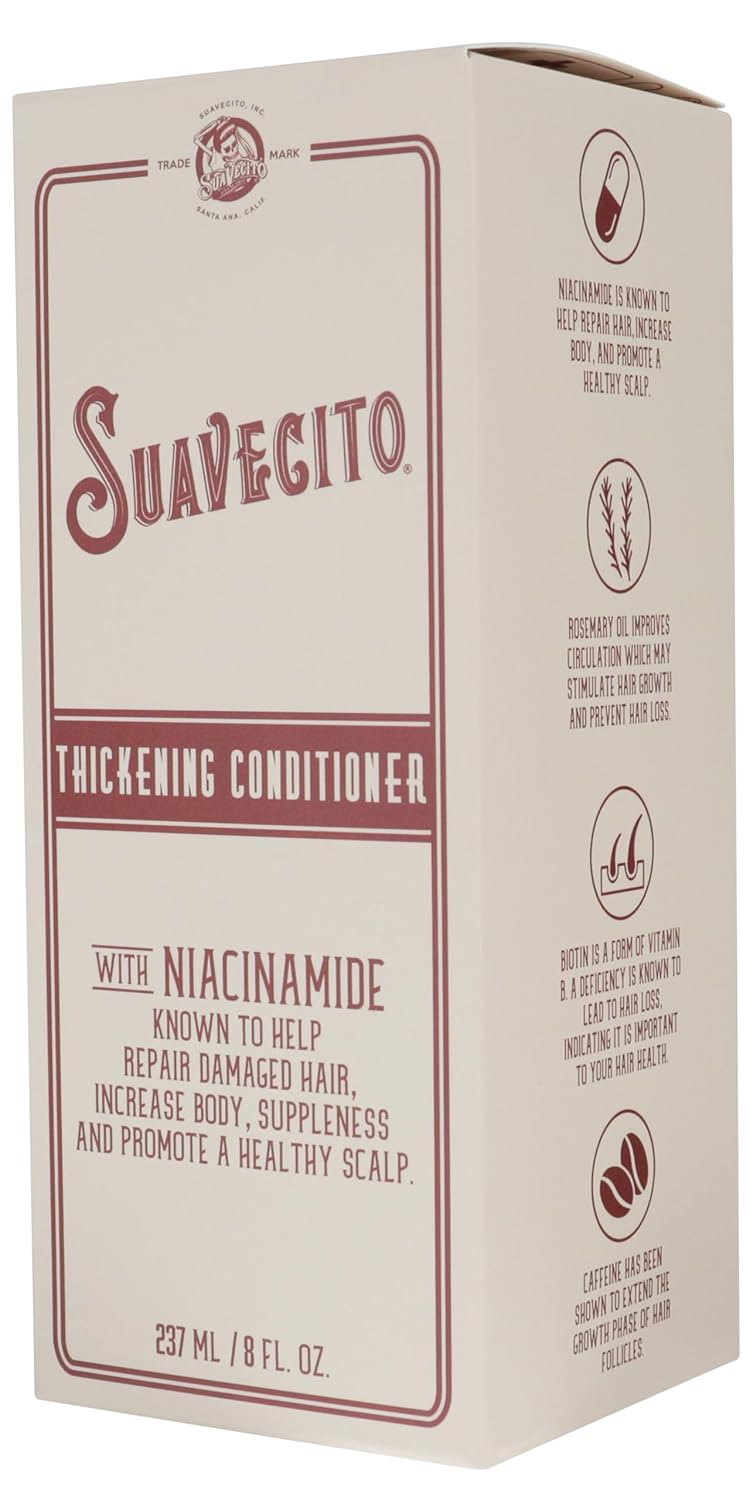 Suavecito Hair Thickening Conditioner - Niacinamide & Biotin Formula for Thinning Hair | Repairs Damage & Fights Hair Loss