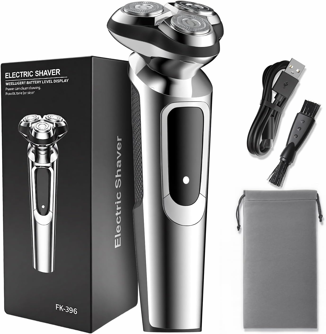 Skiennix Electric Razor for Men - 2025 Upgraded USB-C Rechargeable Wet & Dry Shaver with Pop-Up Trimmer | Travel Case Included (Black)