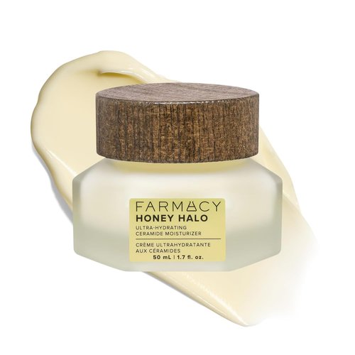 Farmacy Ceramide Face Moisturizer - Honey Halo Ultra Hydrating Formula with Buckwheat Honey & Ceramides - Restores Skin Barrier & Replenishes Dryness (50ml)