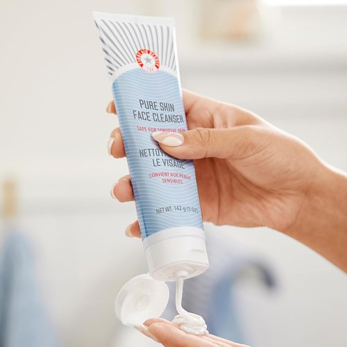First Aid Beauty Pure Skin Face Cleanser - Gentle Antioxidant Cream for Sensitive Skin | 5 oz.