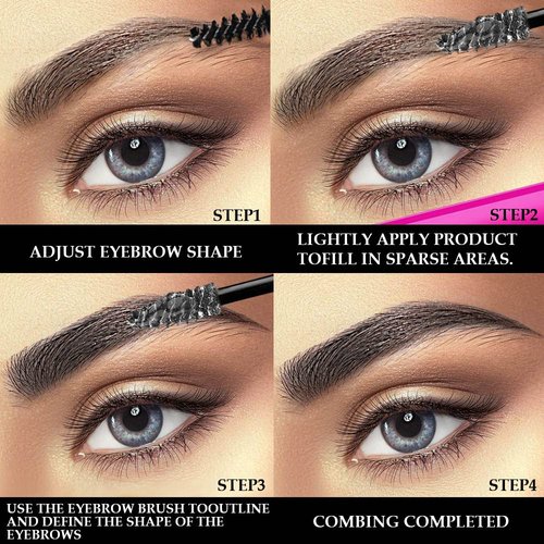 Kaely Brow Mascara - Waterproof Tinted Eyebrow Gel | 2 Pcs Vegan & Cruelty-Free, Transparent Color