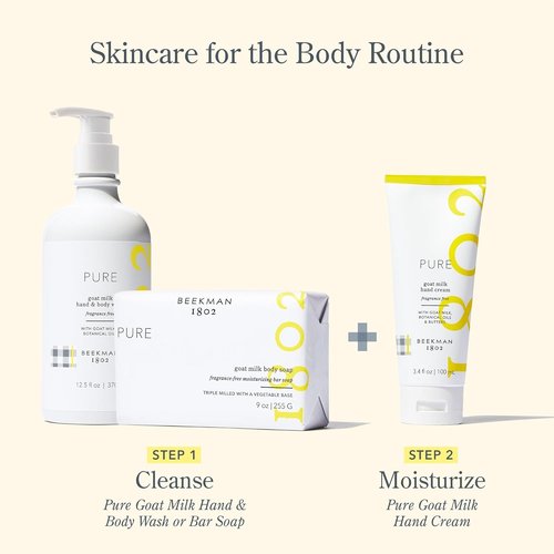 Beekman 1802 Pure Goat Milk Hand Cream - Fragrance-Free Moisturizing Lotion | 3.4 oz - Anti-Aging Hydration for Sensitive Skin