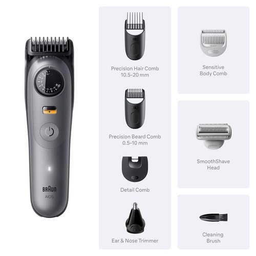 Braun Series 5 All-in-One Grooming Kit - Cordless Trimmer & Shaver for Men | Smooth Shave Head, AIO 5510