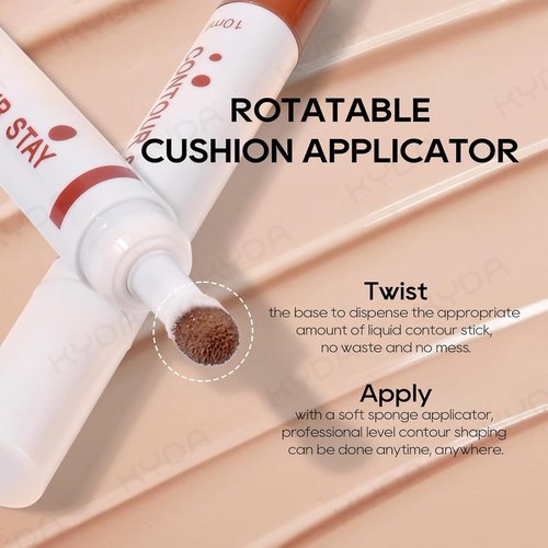 KYDA Liquid Contour Pen - Rotatable Face Bronzer for Buildable Matte Color | Lightweight & Blendable, Light Cool