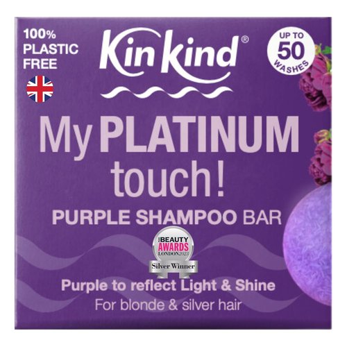 KinKind Toning Purple Shampoo Bar - Platinum Touch for Blonde, Silver & White Hair | Vegan Travel-Friendly Bar - Up to 50 Washes