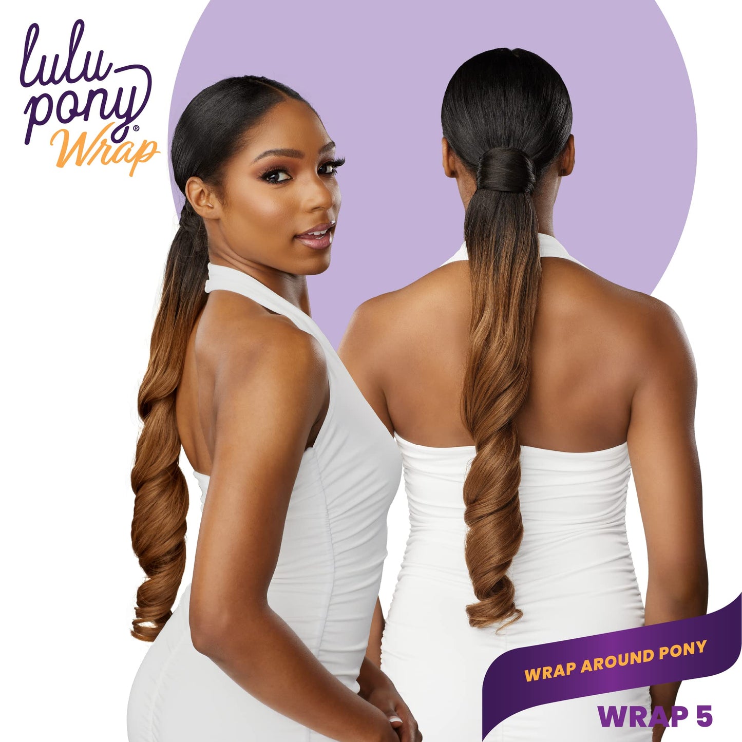 Sensationnel Lulu Pony Wrap - high heat synthetic yaki pony tail or up do wig piece - LULU PONY Wrap 5 (2 DARKBROWN)