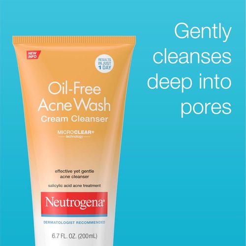 Neutrogena Oil-Free Acne Face Wash - 2% Salicylic Acid Daily Cleanser for Acne-Prone Skin | 6.7 fl. oz