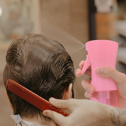 LERPOLOR Continuous Spray Bottle - Fine Mist Refillable Water Bottle for Hair & Skin Care | 6.8 Ounce, Pink