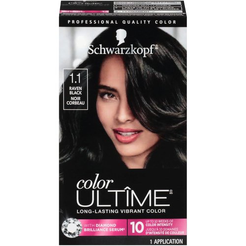 Schwarzkopf Color Ultime Hair Dye - Permanent Raven Black with Diamond Brilliance | Fade-Resistant, Covers Grays