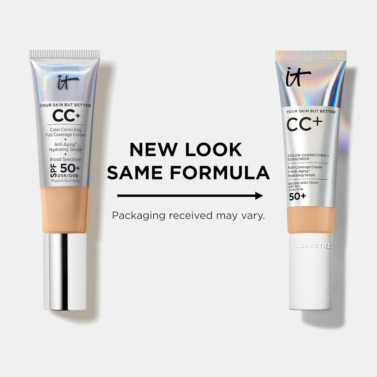 IT Cosmetics CC+ Cream - Natural Full Coverage Foundation With SPF 50+ & Anti-Aging Hydration | Lightweight, 24H Wear