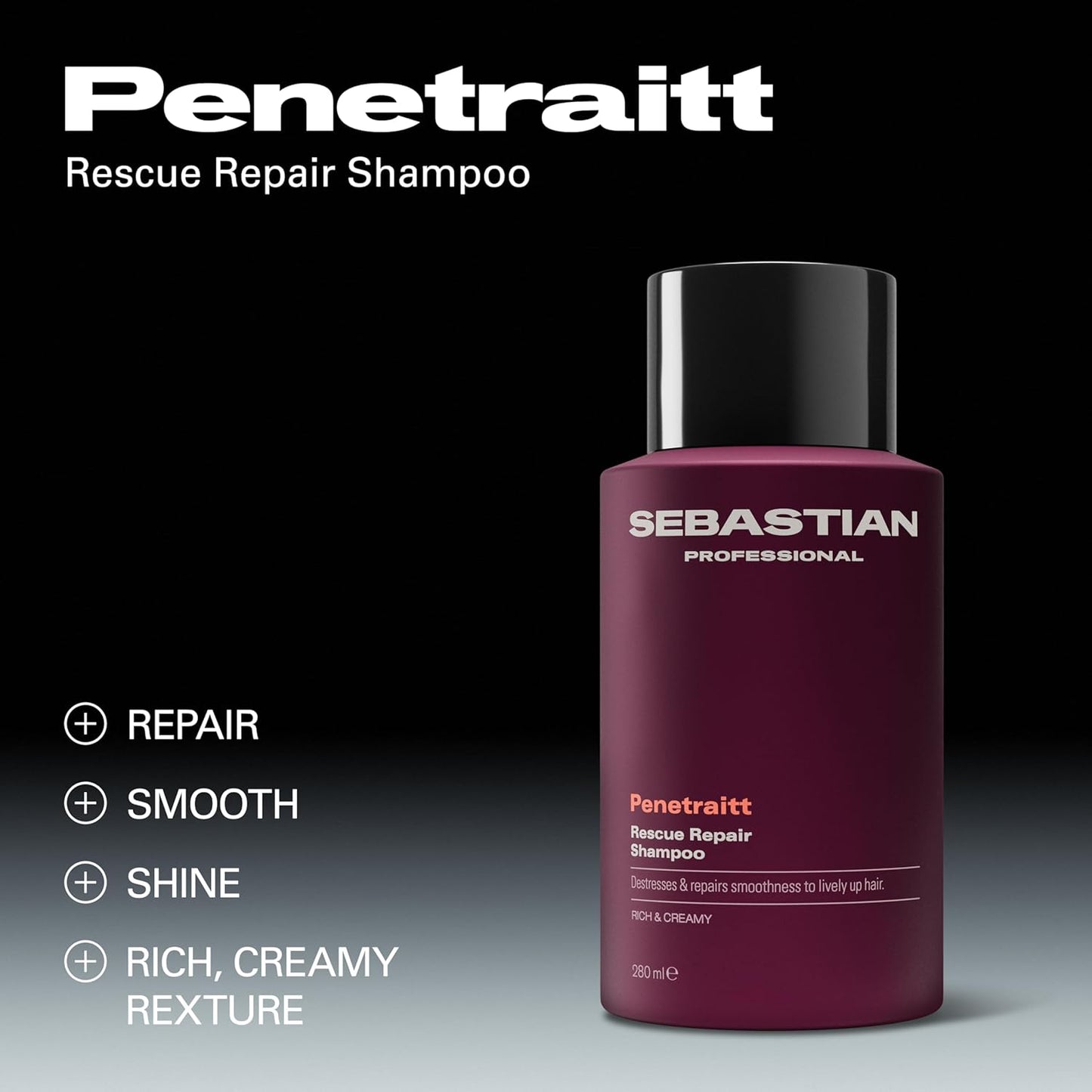 Sebastian Professional Penetraitt Shampoo - Strengthening Deep Repair for Dry, Damaged & Colored Hair