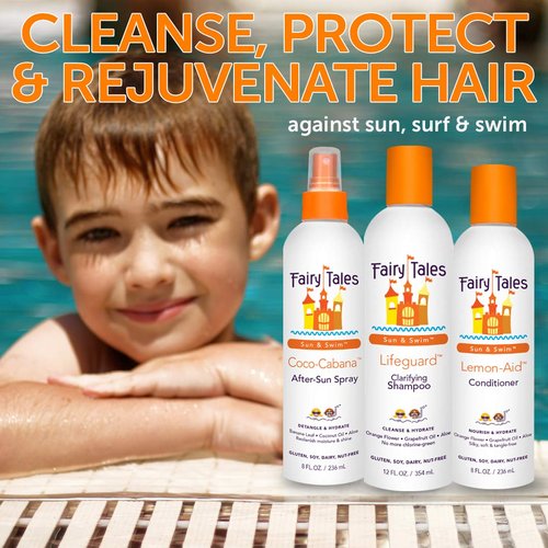 Fairy Tales Swim Shampoo & Conditioner Set - Natural Chlorine Removal for Kids | 12oz & 8oz