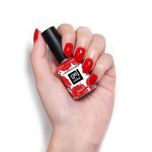 LONDONTOWN Gel Nail Polish - Long Lasting, Chip Resistant Glossy Shimmery Red Orange - 12ml/.40fl oz