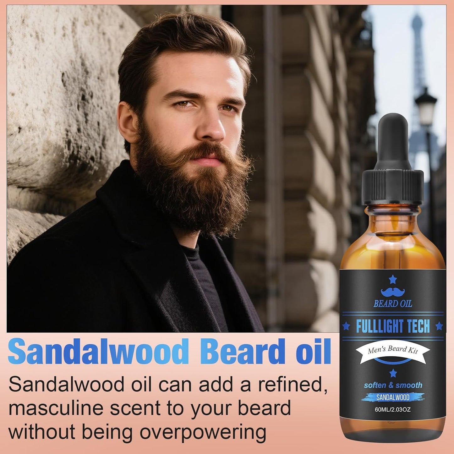Skiennix Beard Oil for Men - Natural Sandalwood & Unscented Formula | 4 Fl Oz, 2 Pack, Softens & Moisturizes