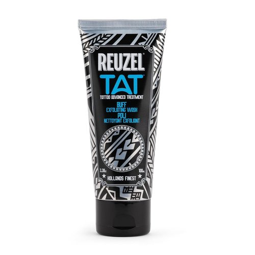 Reuzel Buff Exfoliating Wash - Gentle Tattoo Cleanser Scrub for Brightness & Definition | 3.38 oz Vegan Formula