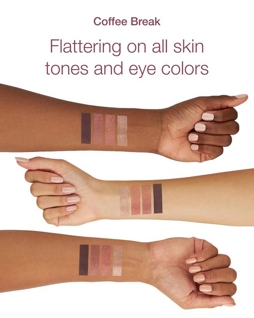 Mineral Fusion Eyeshadow Palette - Vegan Eye Makeup with Matte, Satin & Shimmer Finishes | Natural Lightweight Formula (Coffee Break)