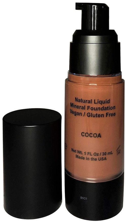 Mom's Secret 100% Natural Liquid Foundation - Organic Vegan Formula with Aloe & Sun Protection | 1 Fl Oz (Cocoa)