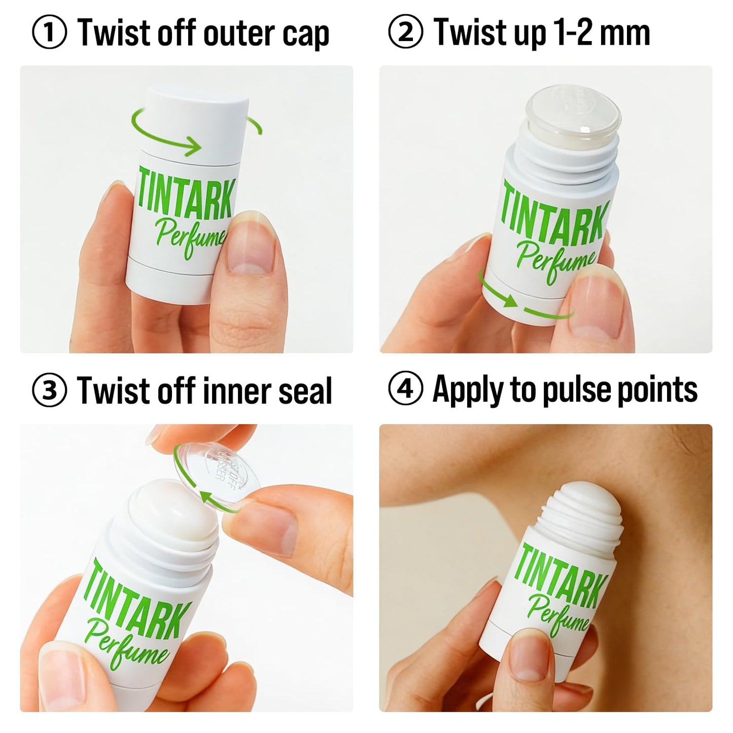 TINTARK Mini Solid Perfume Stick - Long-Lasting Fruity Floral Fragrance Balm - Inspired by English Pear & Freesia - 5g