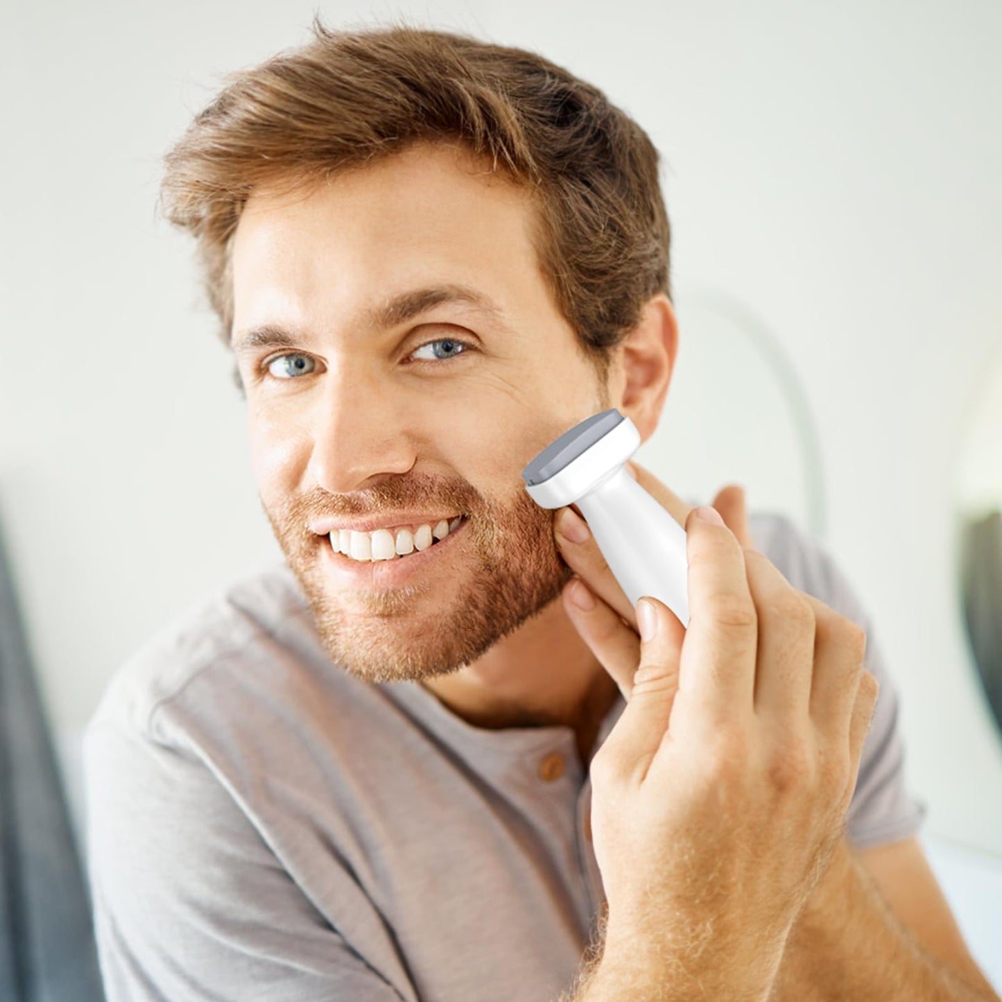 Titanium Derma Stamp Roller,Professional Microneedling Stamp pen for Beard Face Body 0.25 mm, DermaStamp for Home Use