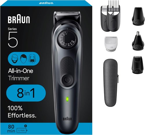Braun All-in-One Style Kit Series 5 5471 - 8-in-1 Trimmer for Men | Beard, Body & Hair Clippers, Waterproof, 40 Length Settings
