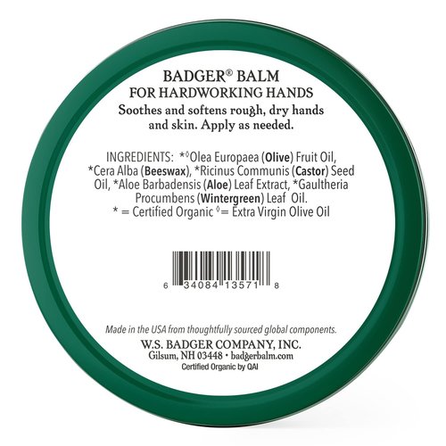 Badger Healing Balm - Organic Hand Cream for Dry, Cracked Hands | Long-Lasting Moisturizer, 2 oz Tin
