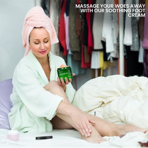 Majestic Pure Lavender Oil Foot Cream - Soothing Moisturizer for Dry, Cracked Skin - 8 oz