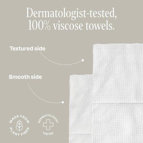 Cliganic Clean Face Towels - XL Disposable Ultra-Absorbent Hypoallergenic Makeup Remover Wipes | 50 Ct