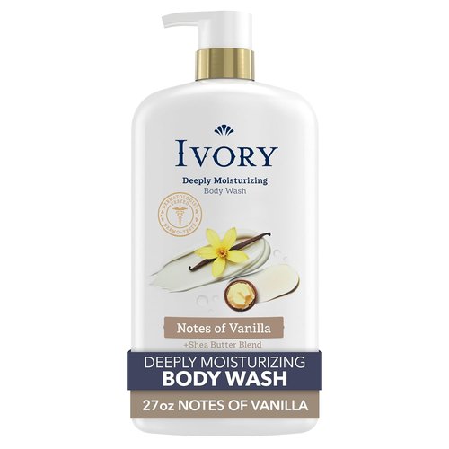 Ivory Body Wash - Deeply Moisturizing Formula with Shea Butter | 24hr Hydration for Itchy Dry Skin, 27 oz