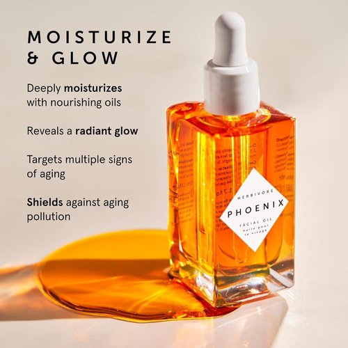 HERBIVORE Phoenix Facial Oil - Deep Renewal Anti-Aging Oil with Rosehip, CoQ10 & Vitamin E | Moisturizes Dull, Dry Skin
