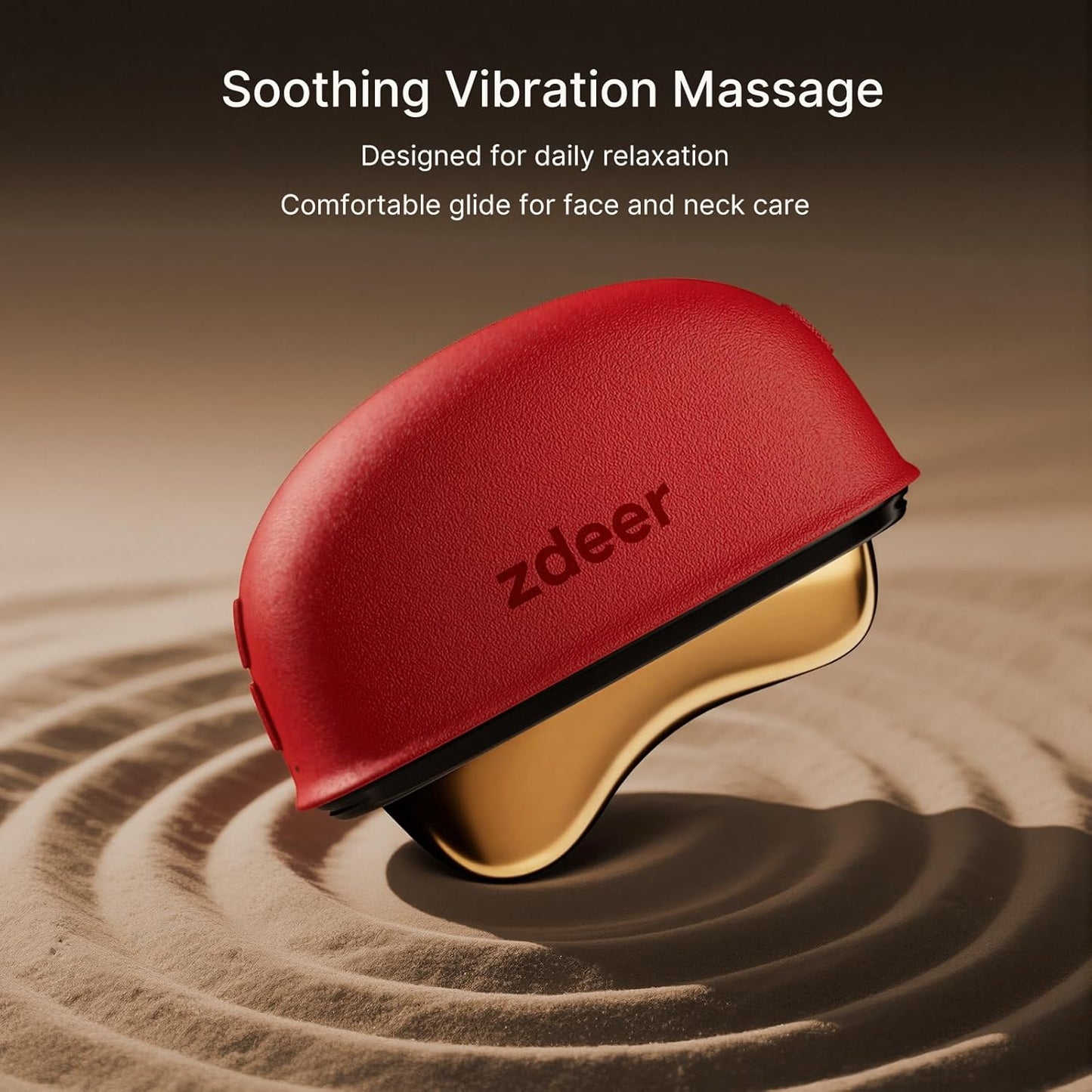 ZDEER Electric Gua Sha Facial Care Set - Heated Brass Face & Neck Massager with Red Light Therapy | Includes 2 × 10ml Massage Oils