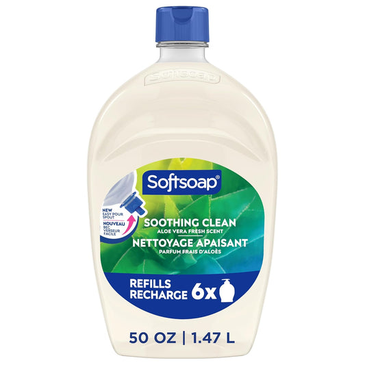 Softsoap Liquid Hand Soap - Soothing Aloe Vera Fresh Scent with Easy Pour Spout | 50 fl oz Refill