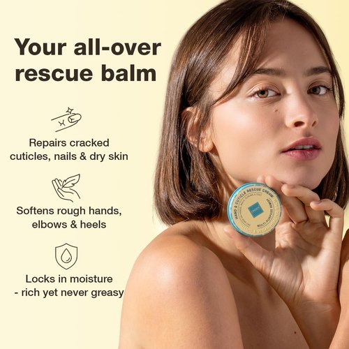 Onsen Hand & Cuticle Rescue Cream - Organic Nail Strengthener & Balm for Dry, Cracked Skin | Vegan 1.10 oz