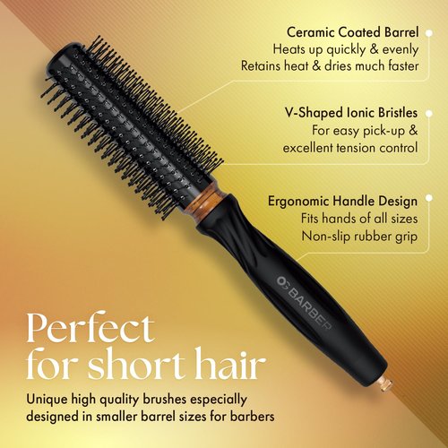 Olivia Garden OG Barber Brushes - Ergonomic Non-Slip Handle with Ionic Technology | Lightweight & Comfortable for Quick Short Hair Styling