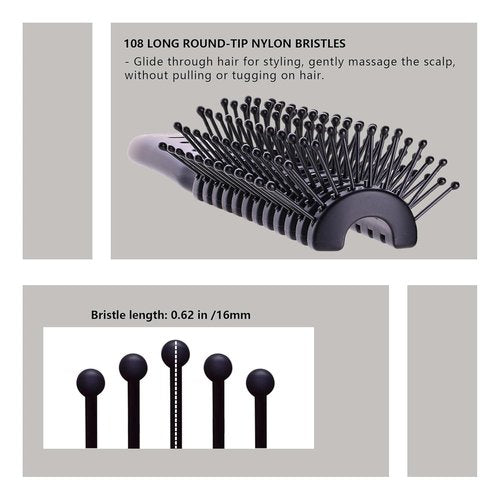 PERFEHAIR Vented Hair Brush - Lightweight Detangling & Quick Blow Drying for Fine to Medium Hair