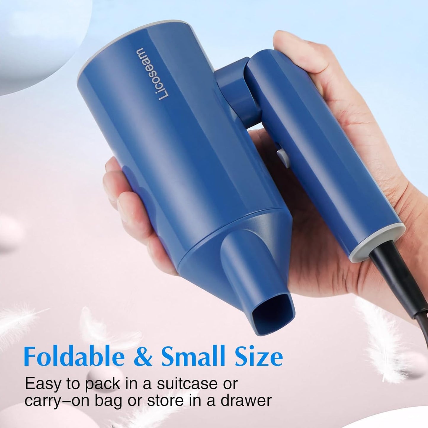 Skiennix Hair Dryer - 1600W Compact Foldable Blow Dryer for Fast Drying | Blue Color