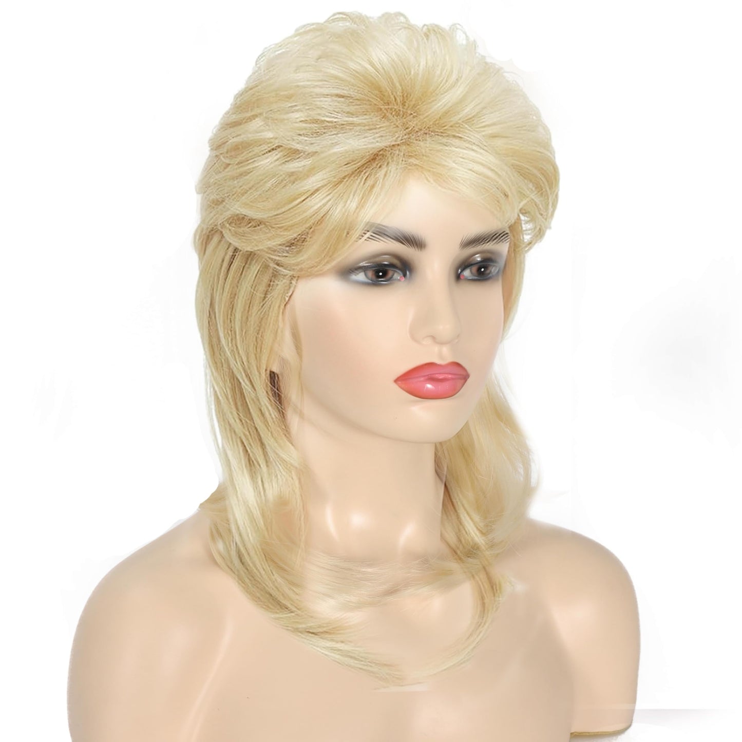 Daiaces Blonde Mullet Wigs for Women 80s Rocker Wig Costumes Fancy Party Cosplay Halloween Wig