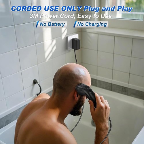 BlueFire Head Shaver for Bald Men - Corded 3D Electric Rotary Shaver with Pop-Up Trimmer | Yellow
